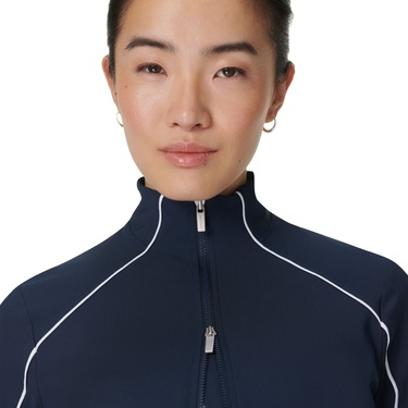  Sweaty Betty Anytime Explorer Zip Up Kadın Mavi Tank Top