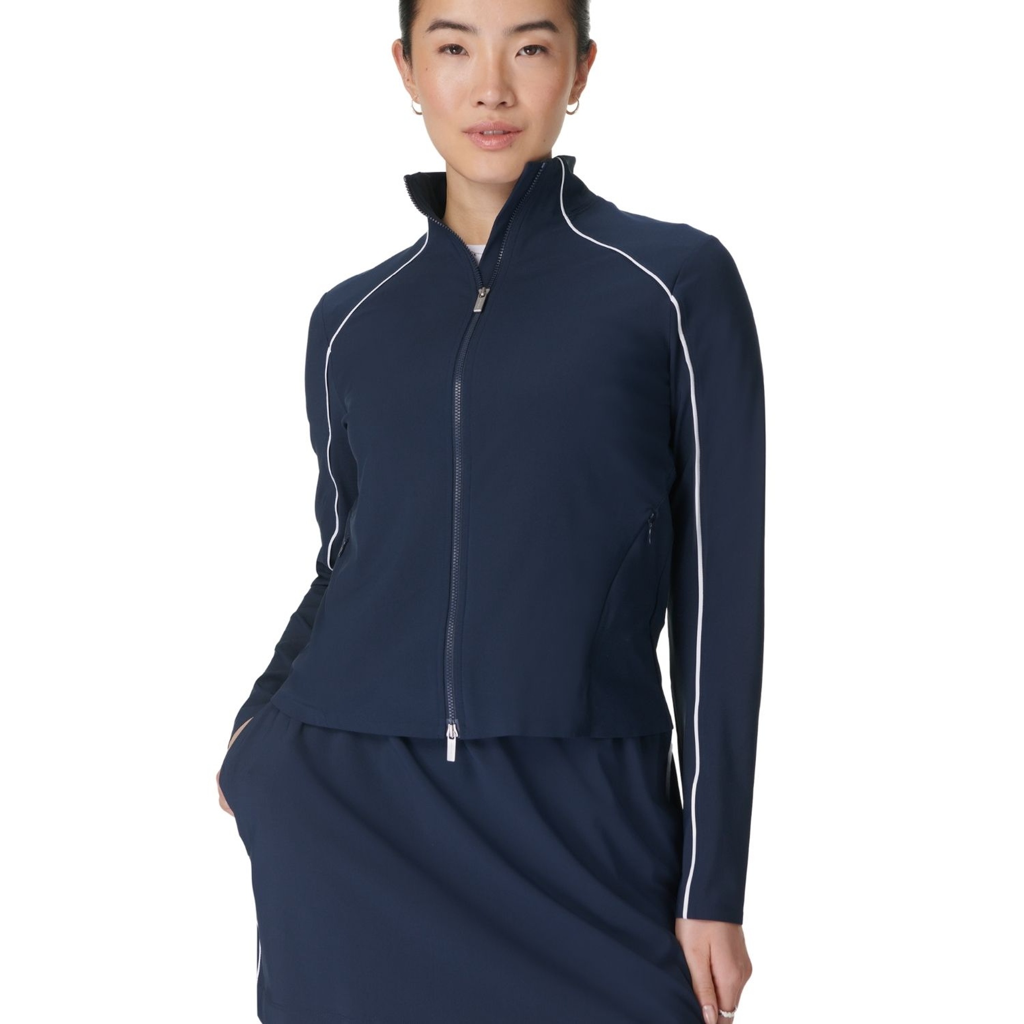 Sweaty Betty Anytime Explorer Zip Up Kadın Mavi Tank Top