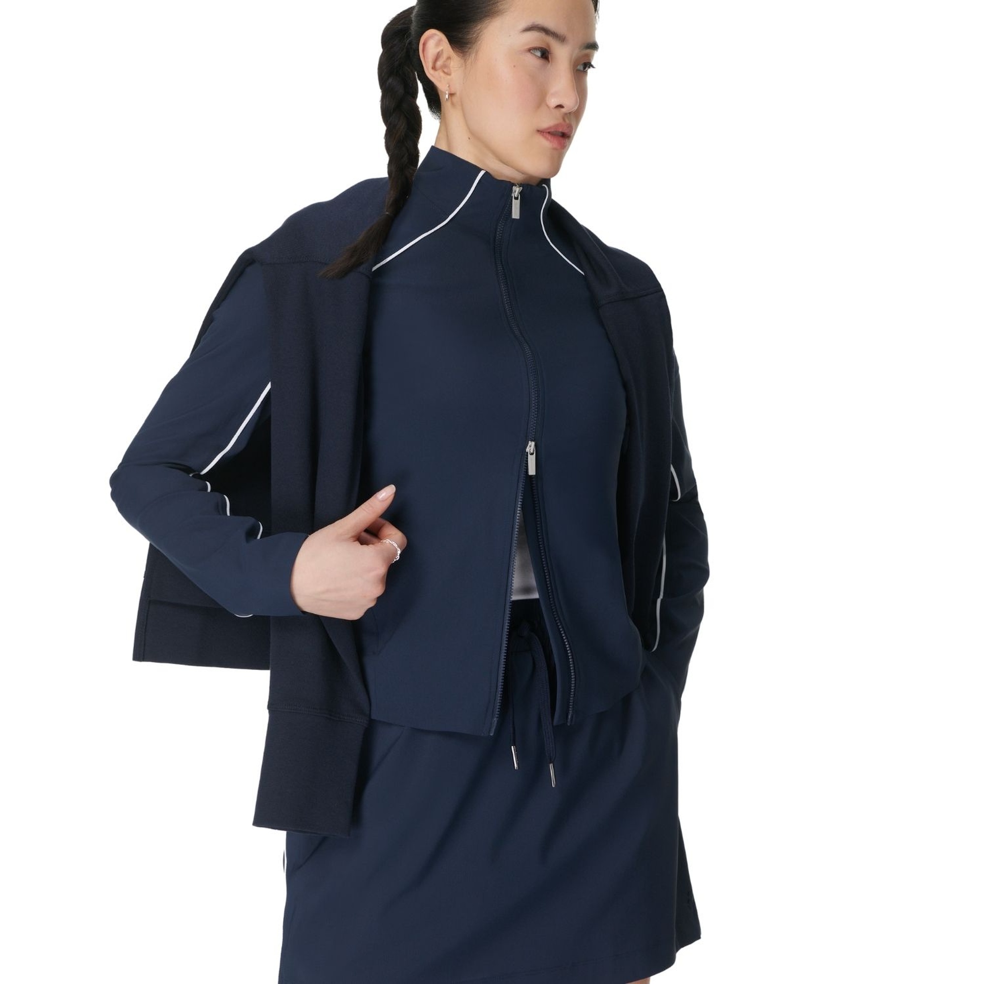 Sweaty Betty Anytime Explorer Zip Up Kadın Mavi Tank Top