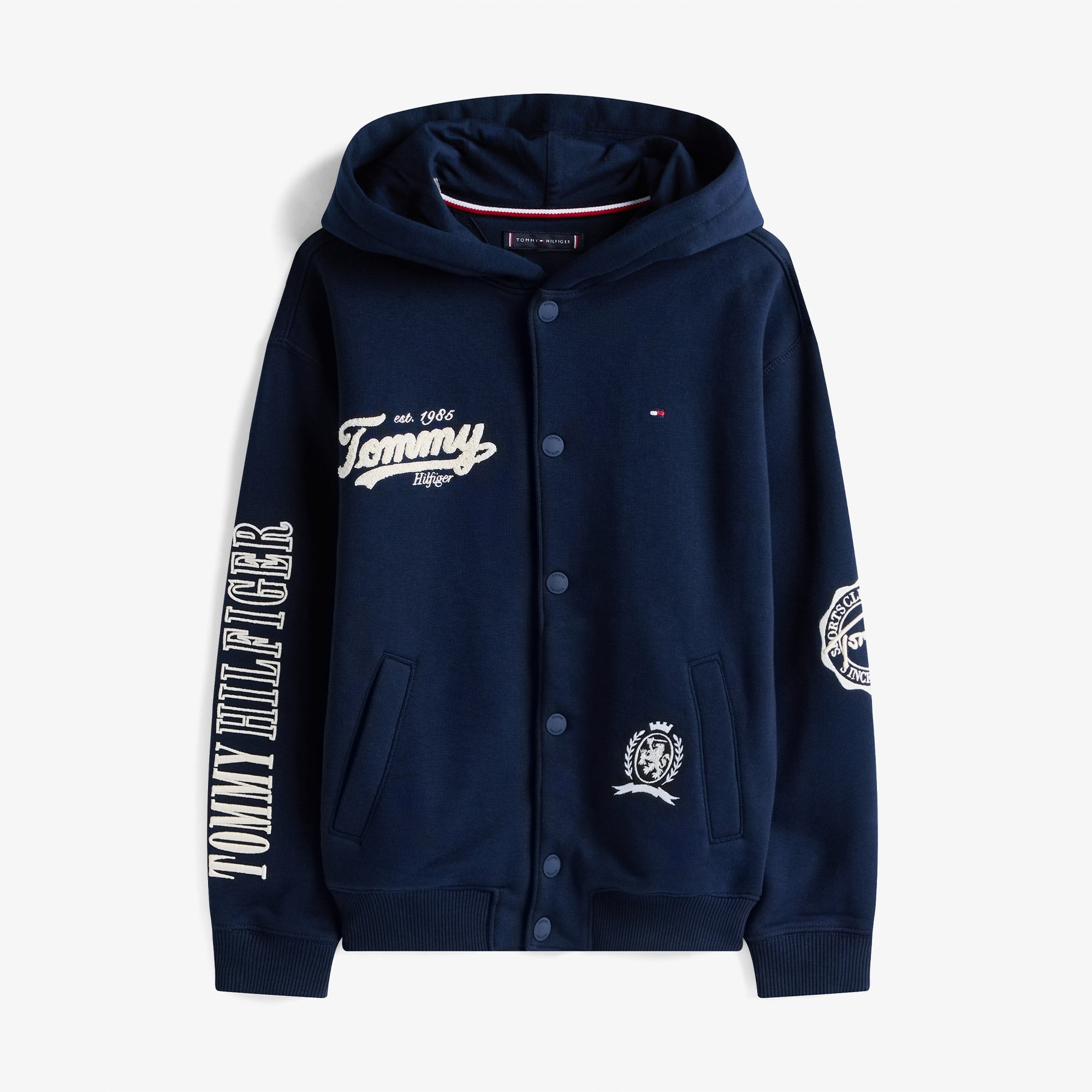 Tommy Hilfiger Varsity Graphic Snap Button Çocuk Lacivert Sweatshirt