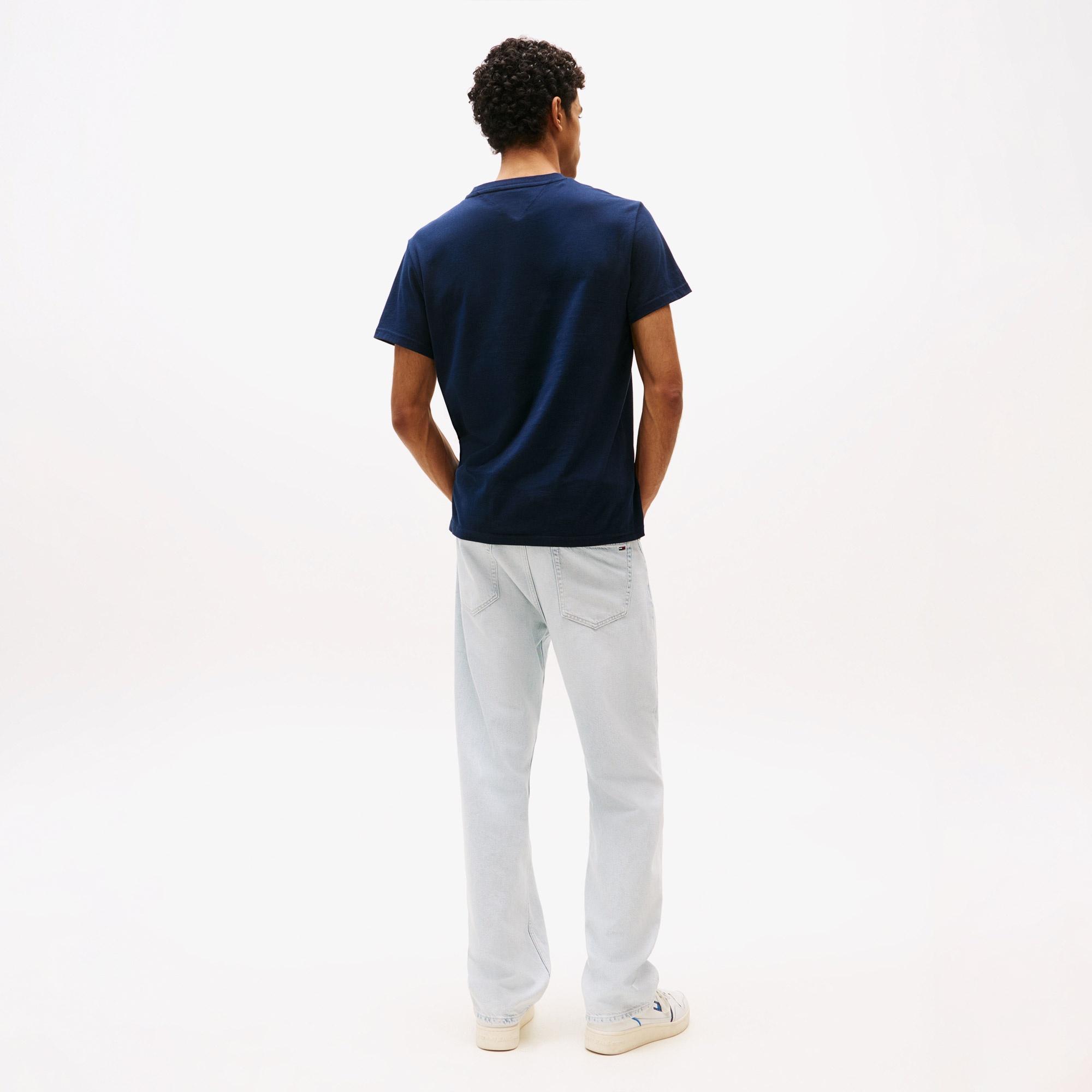 Tommy Jeans Slim Pop Color Flag Erkek Mavi T-Shirt