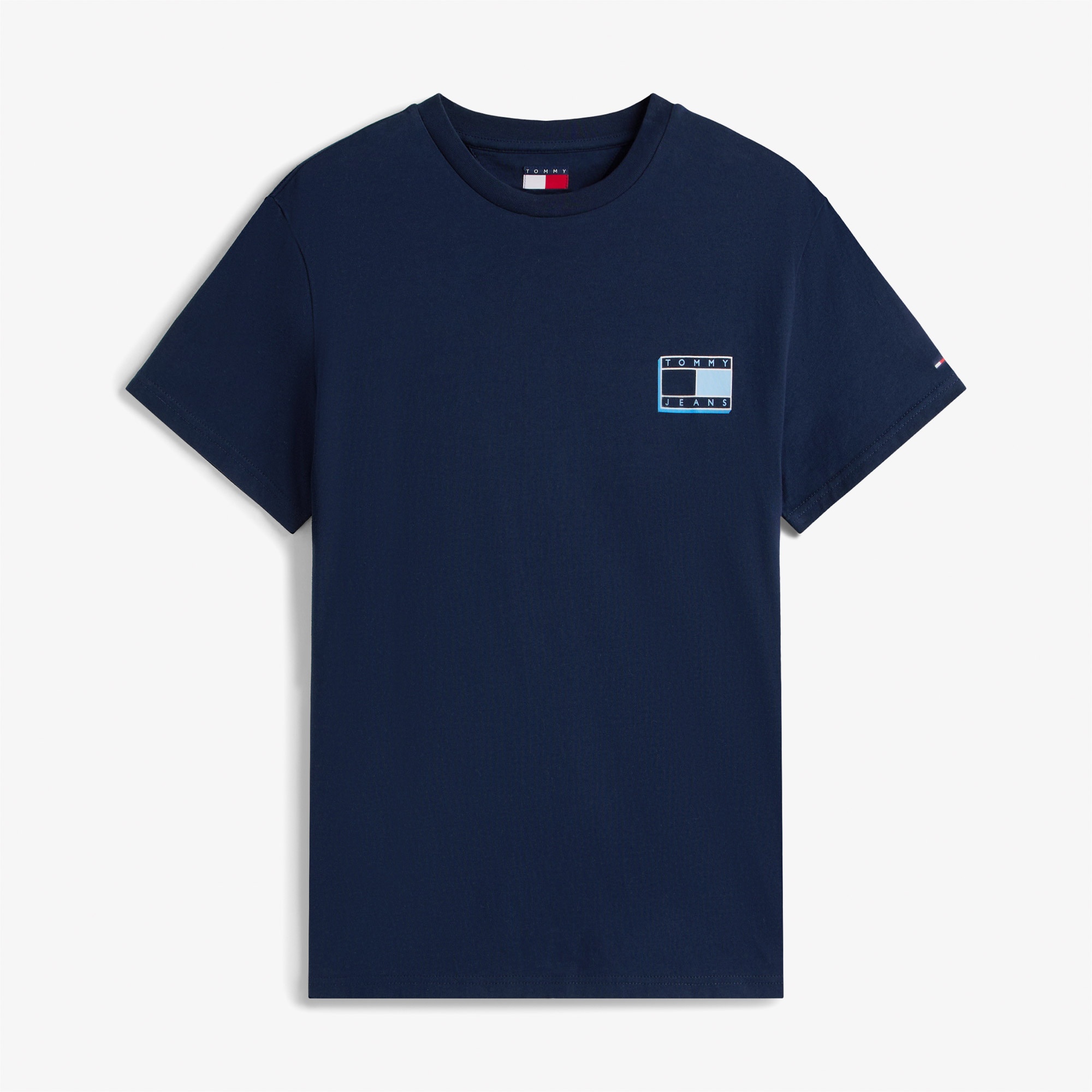 Tommy Jeans Slim Pop Color Flag Erkek Mavi T-Shirt