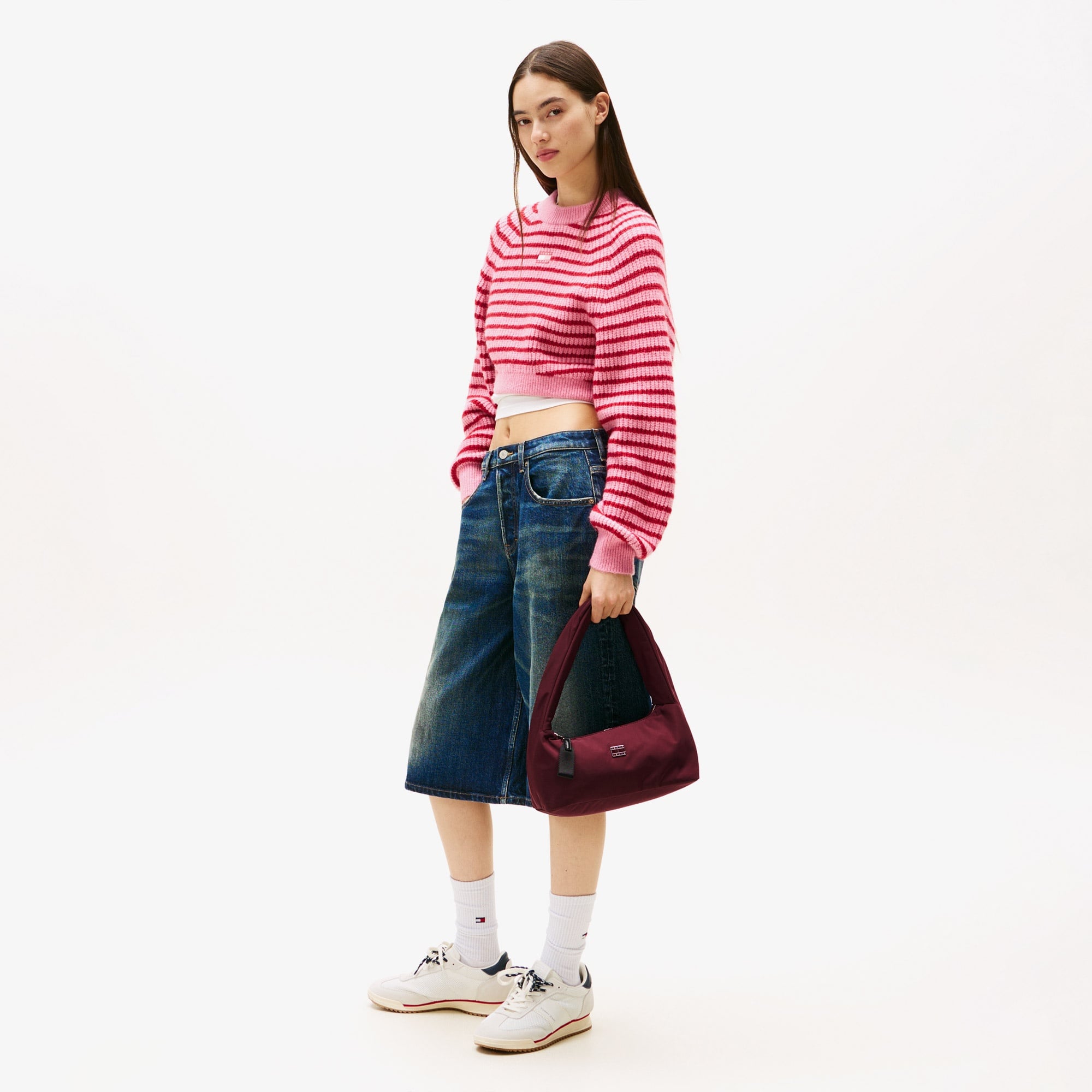 Tommy Jeans Urban Nylon Kadın Bordo Omuz Çantası