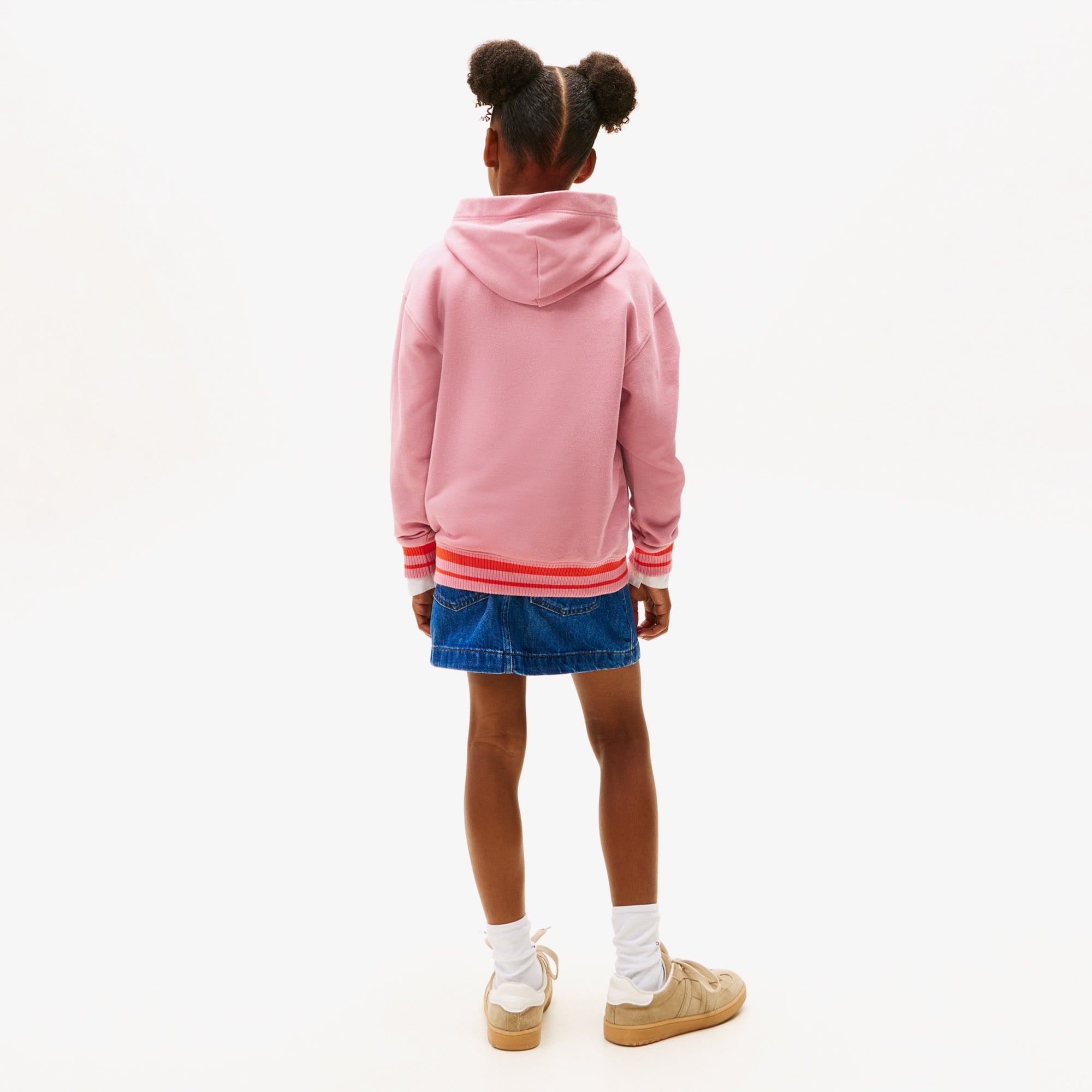 Tommy Hilfiger Mini Logo Çocuk Pembe Hoodie