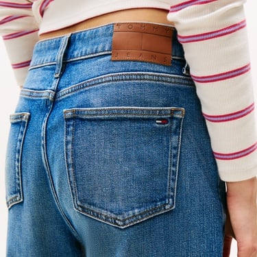  Tommy Hilfiger ie Balloon Bi0134 Kadın Tapered Mavi Jean Pantolon