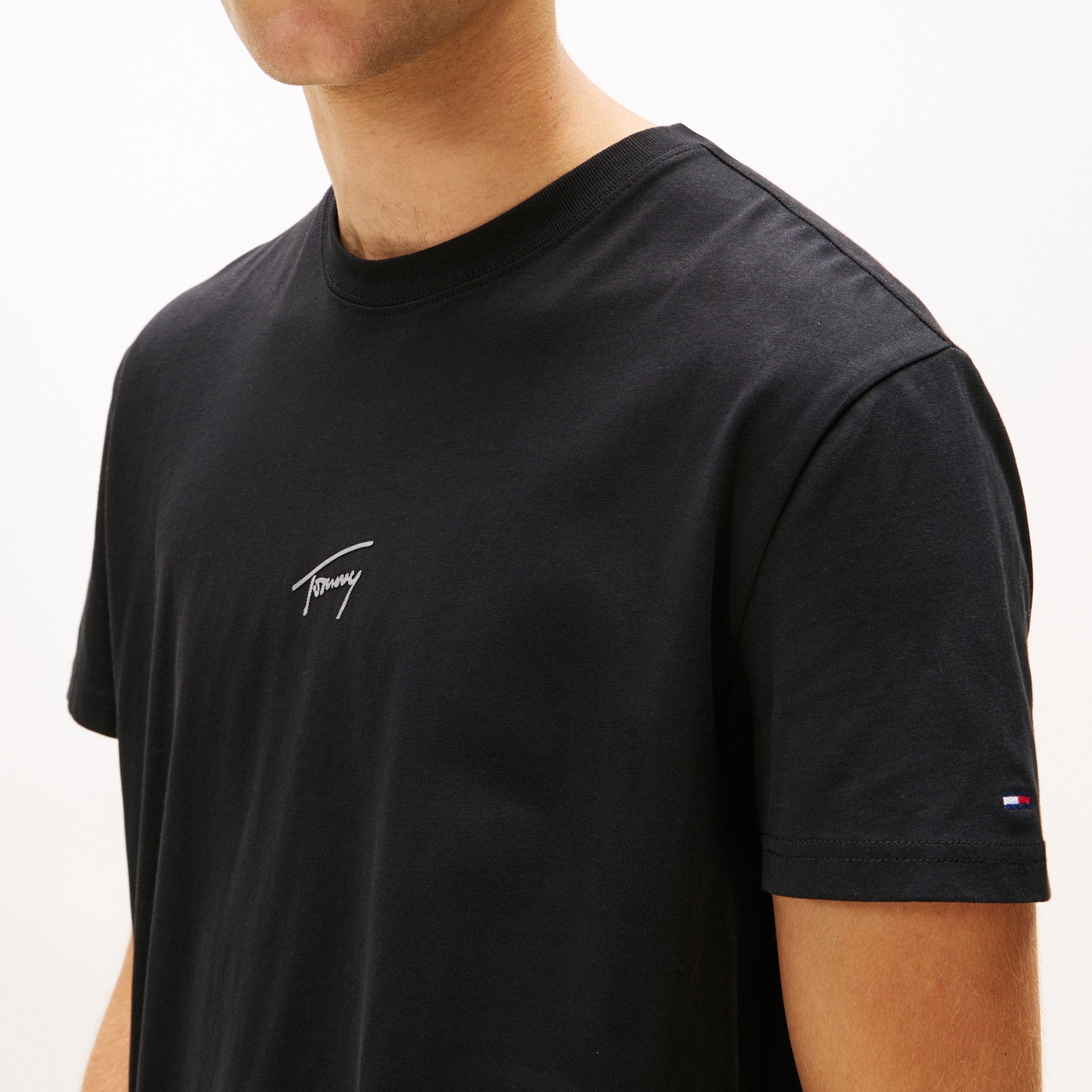 Tommy Jeans Regular Tonal Signature Erkek Siyah T-Shirt