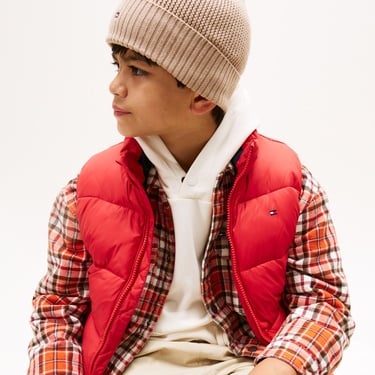  Tommy Hilfiger Essential Padded Çocuk Kırmızı Puffer Yelek