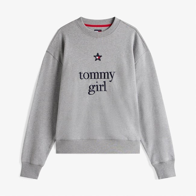  Tommy Hilfiger Graphic Yuvarlak Yaka Çocuk Gri Sweatshirt