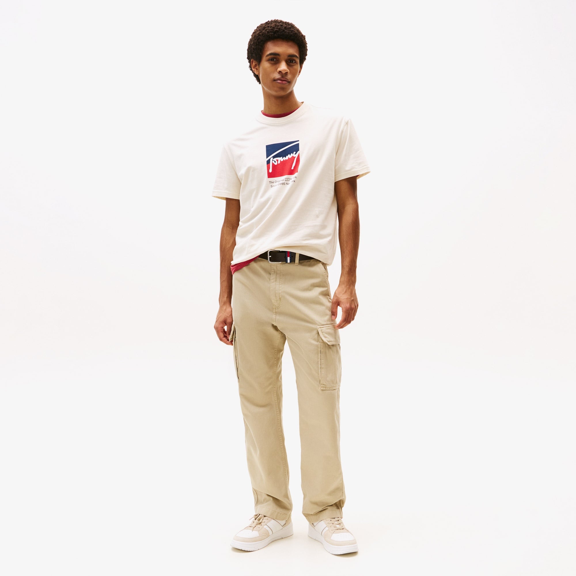 Tommy Jeans Regular Erkek Bej T-Shirt