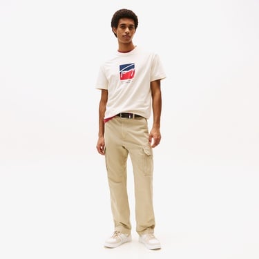  Tommy Jeans Regular Erkek Bej T-Shirt