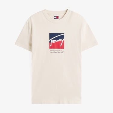  Tommy Jeans Regular Erkek Bej T-Shirt