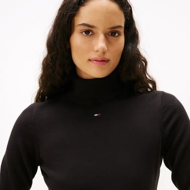  Tommy Jeans Essentials Turtleneck Kadın Siyah Elbise