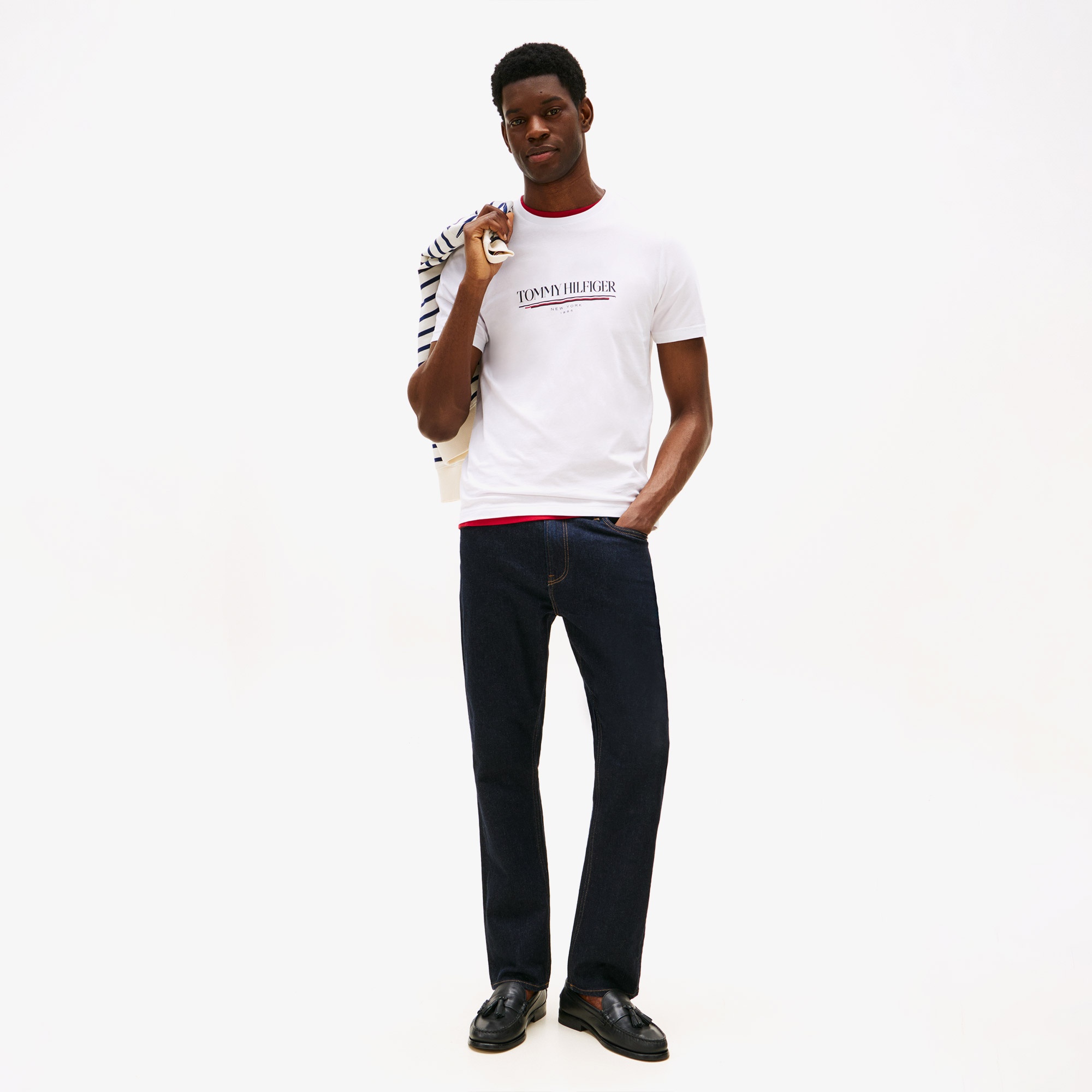 Tommy Hilfiger Brand Love Erkek Beyaz T-Shirt