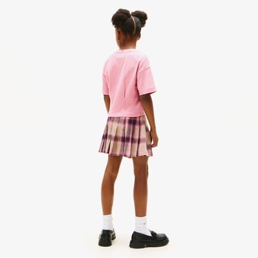  Tommy Hilfiger Mini Logo Shiny Rubber Çocuk Pembe T-Shirt