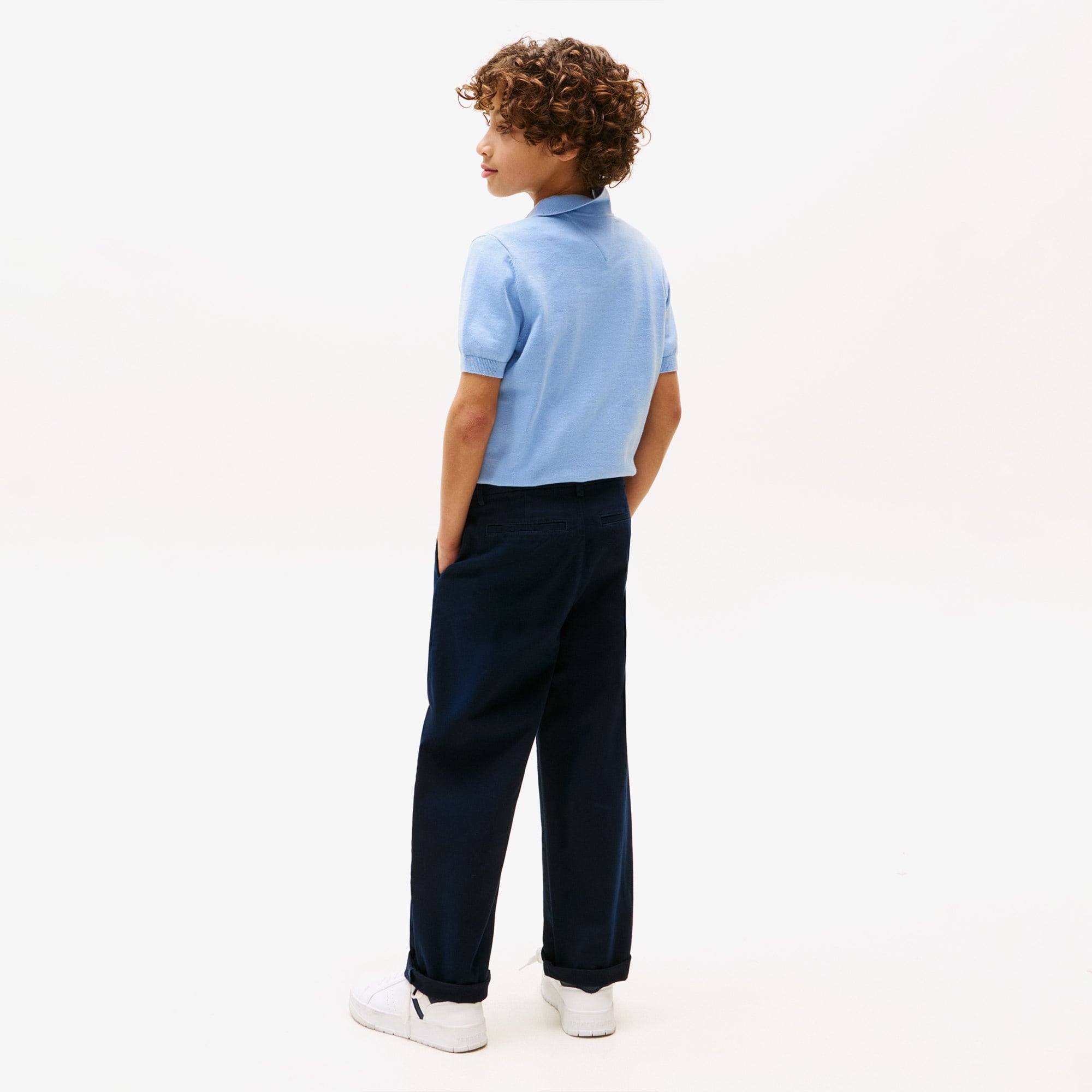 Tommy Hilfiger Pleated Chino Çocuk Chino Lacivert Pantolon