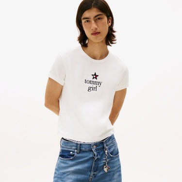  Tommy Hilfiger Graphic Çocuk Beyaz T-Shirt