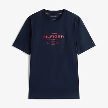  Tommy Hilfiger Stack Graphic Erkek Lacivert T-Shirt