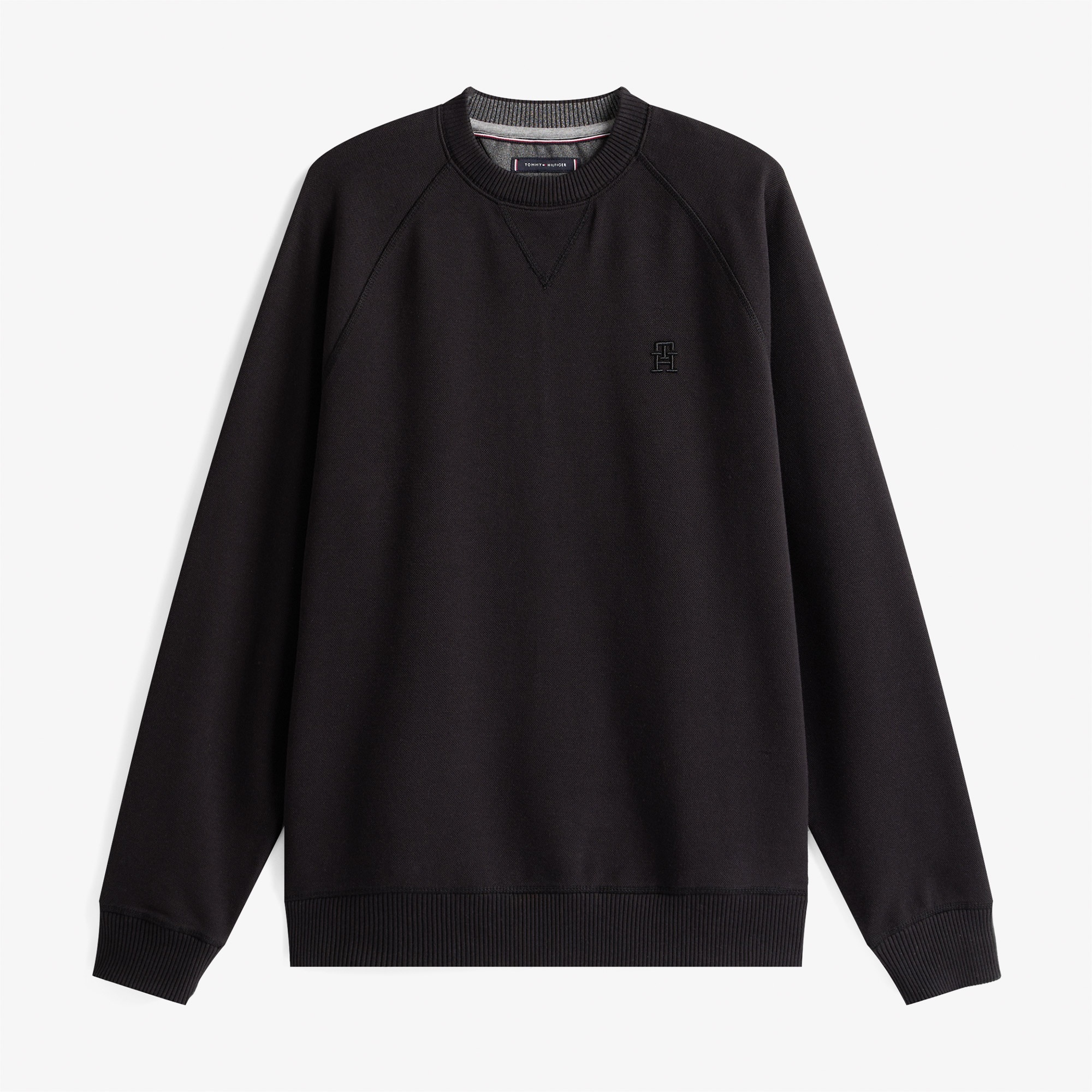 Tommy Hilfiger Monogram Erkek Siyah Sweatshirt