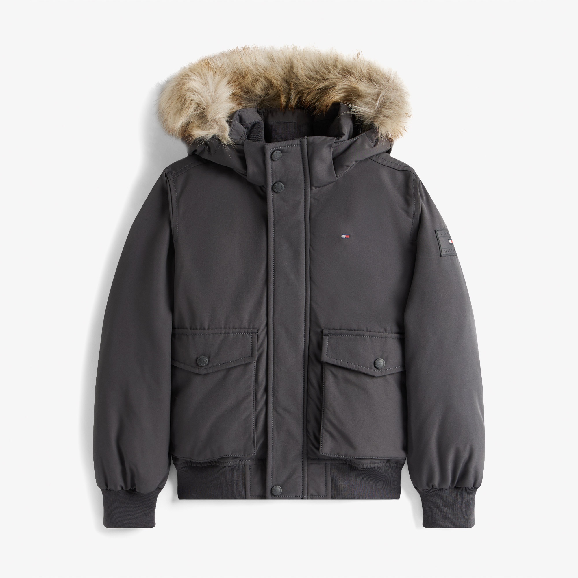 Tommy Hilfiger Fake Çocuk Bomber Gri Mont