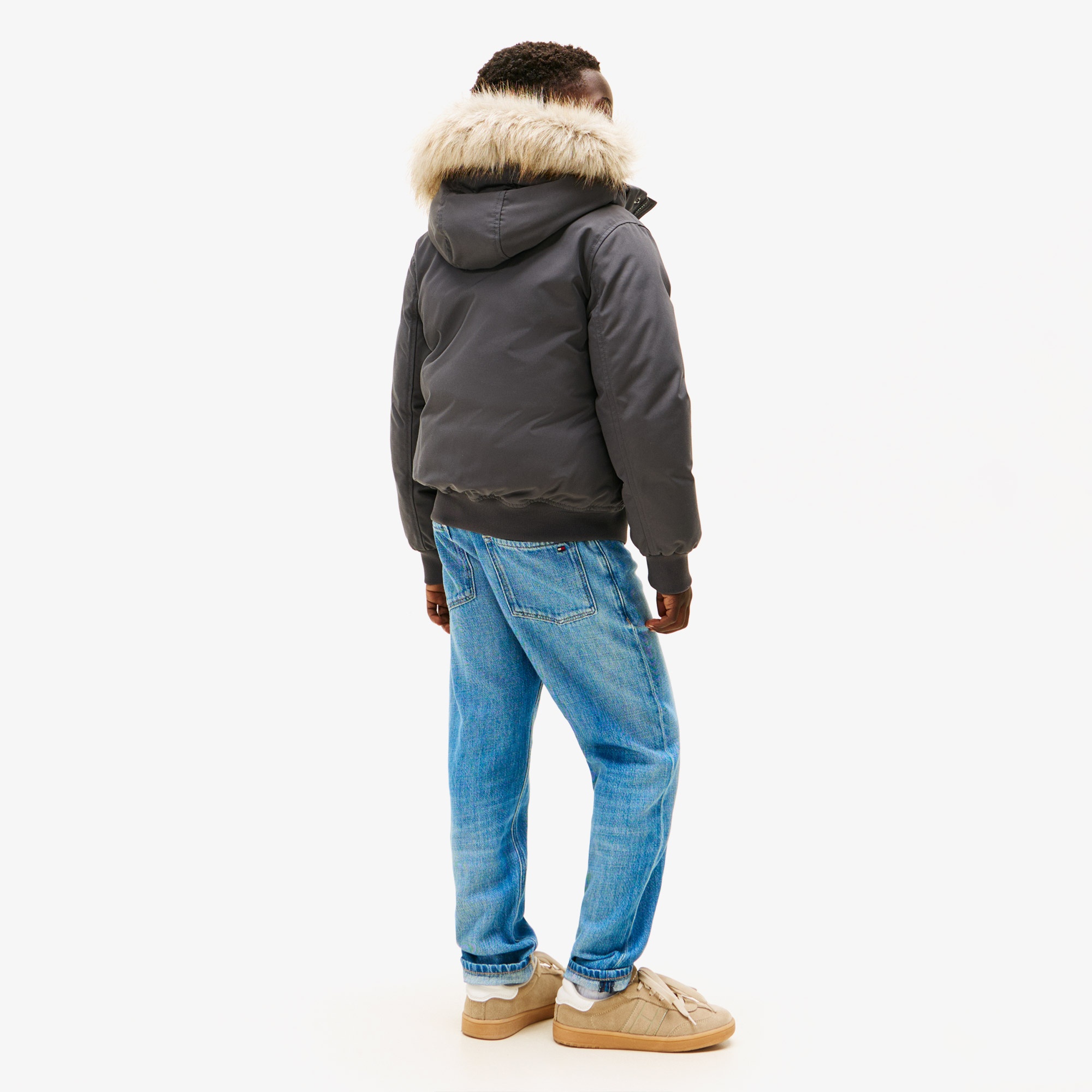 Tommy Hilfiger Fake Çocuk Bomber Gri Mont