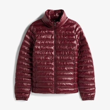  Tommy Hilfiger Padded Slim Kadın Puffer Bordo Mont