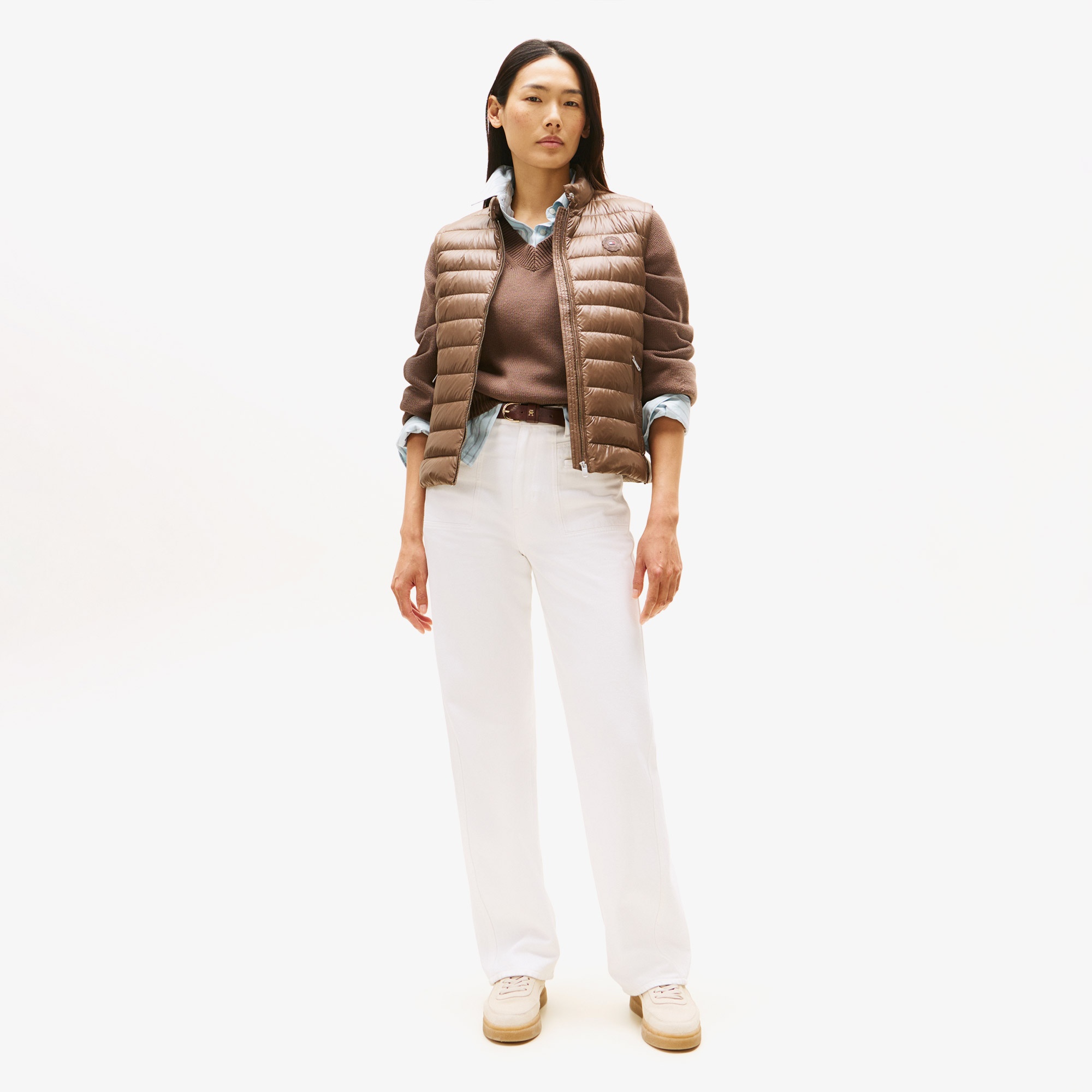 Tommy Hilfiger Down Mock Kadın Kahverengi Yelek