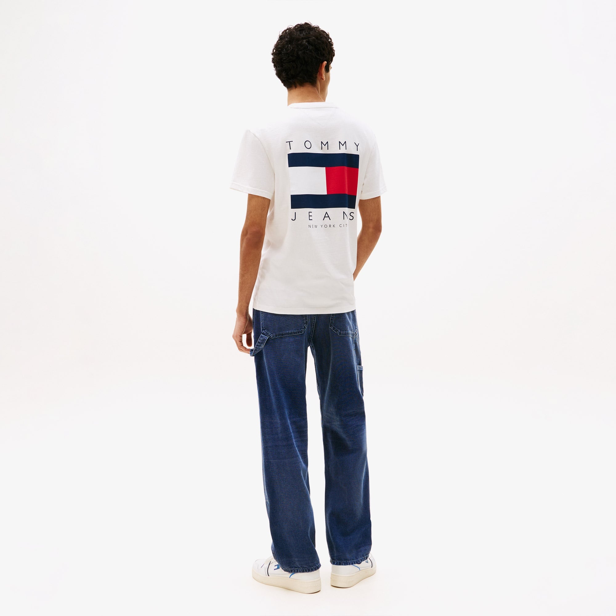 Tommy Jeans Regular Flag Erkek Beyaz T-Shirt