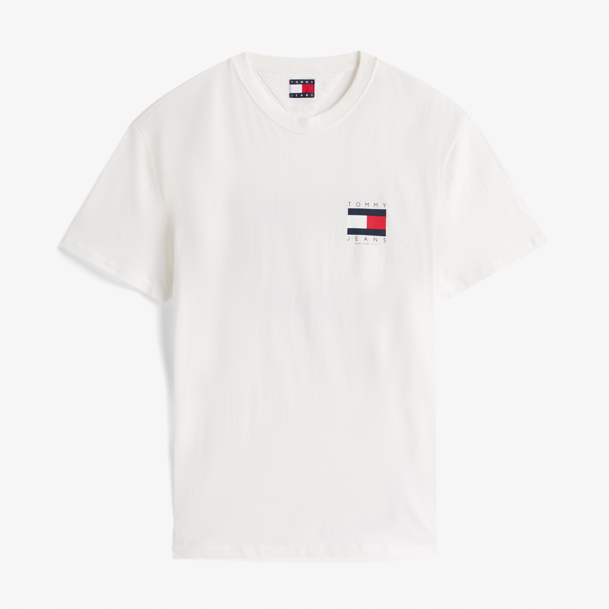 Tommy Jeans Regular Flag Erkek Beyaz T-Shirt