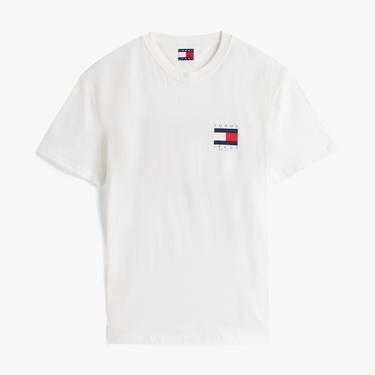  Tommy Jeans Regular Flag Erkek Beyaz T-Shirt
