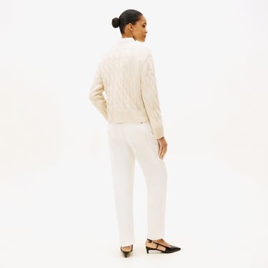  Tommy Hilfiger Soft Wool Cable Cardigan Kadın Bej Hırka