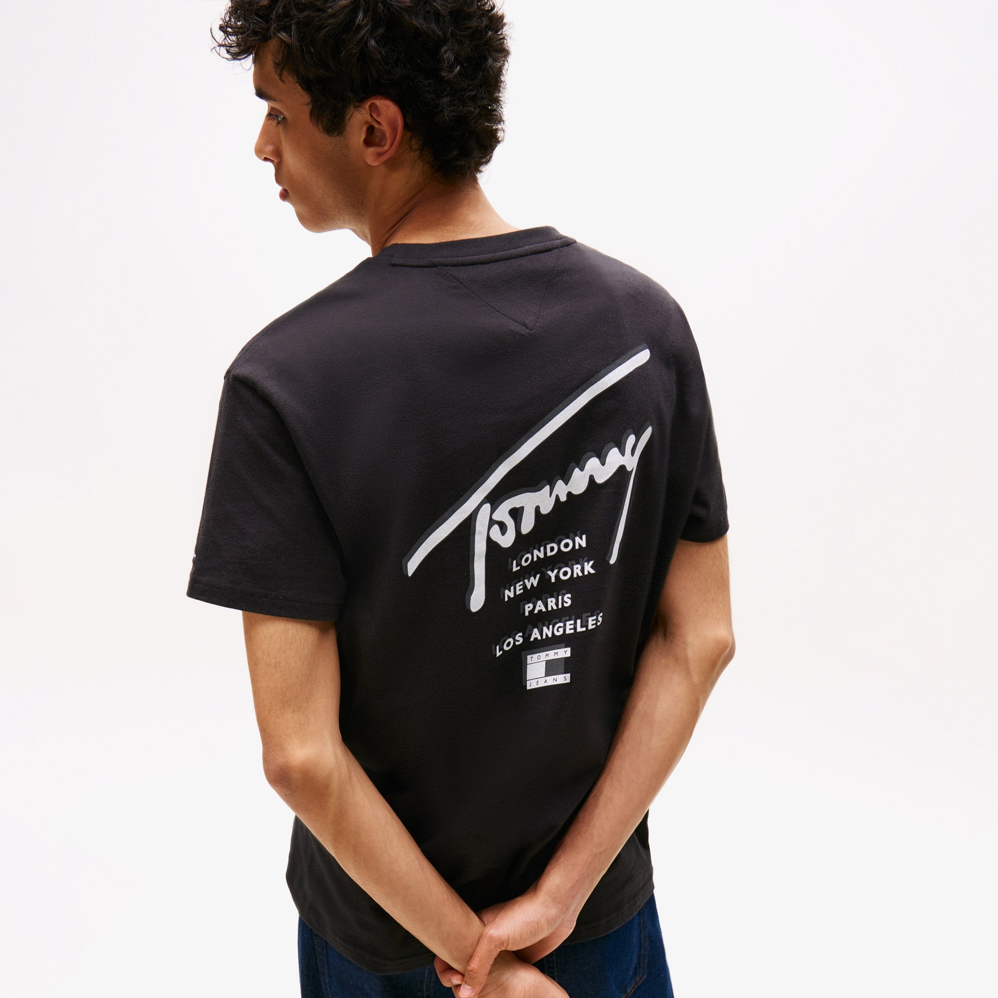 Tommy Jeans Regular Sign City Erkek Siyah T-Shirt
