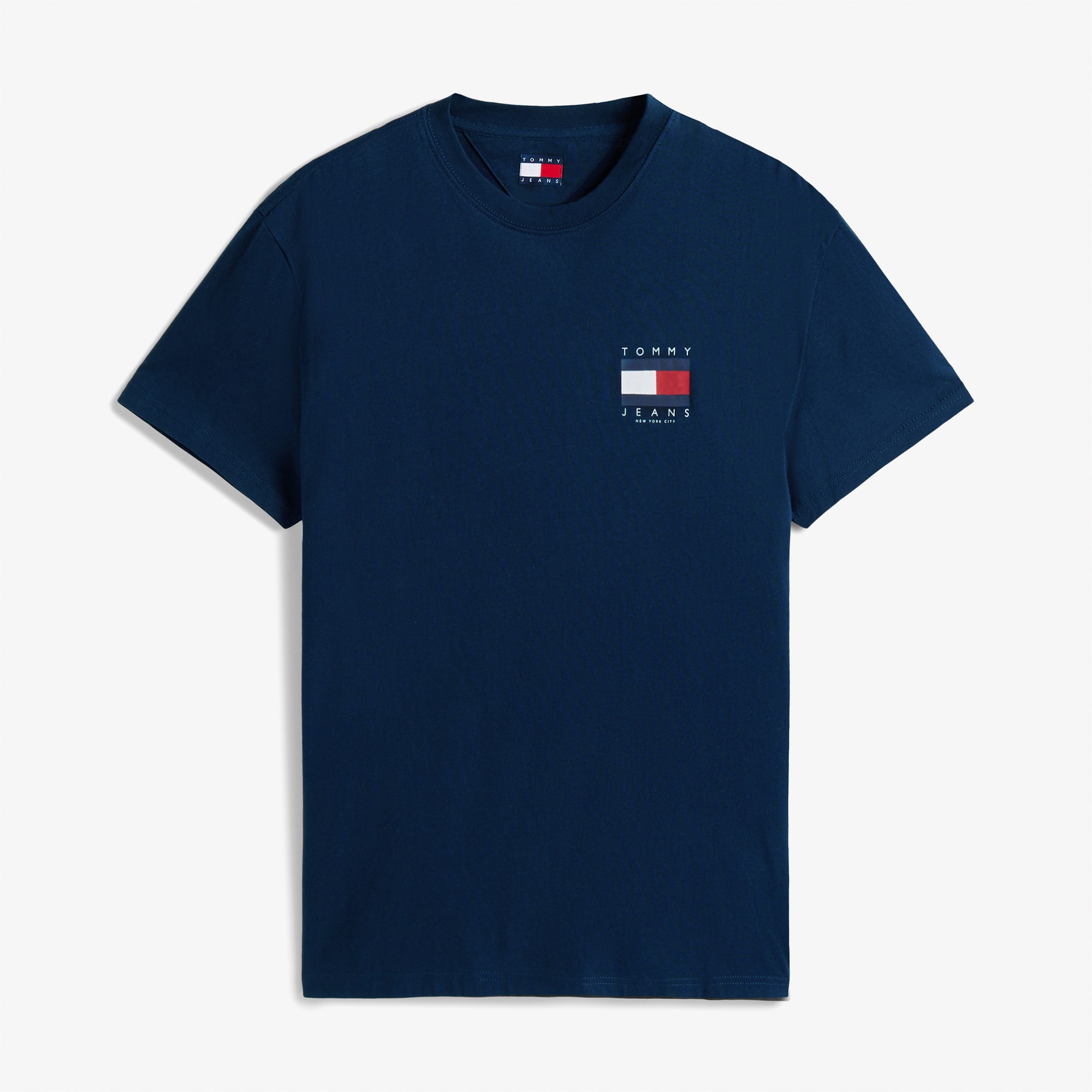 Tommy Jeans Regular Flag Erkek Mavi T-Shirt