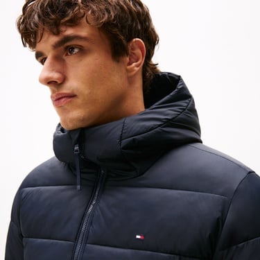  Tommy Hilfiger Mid Weight Erkek Lacivert Puffer Mont