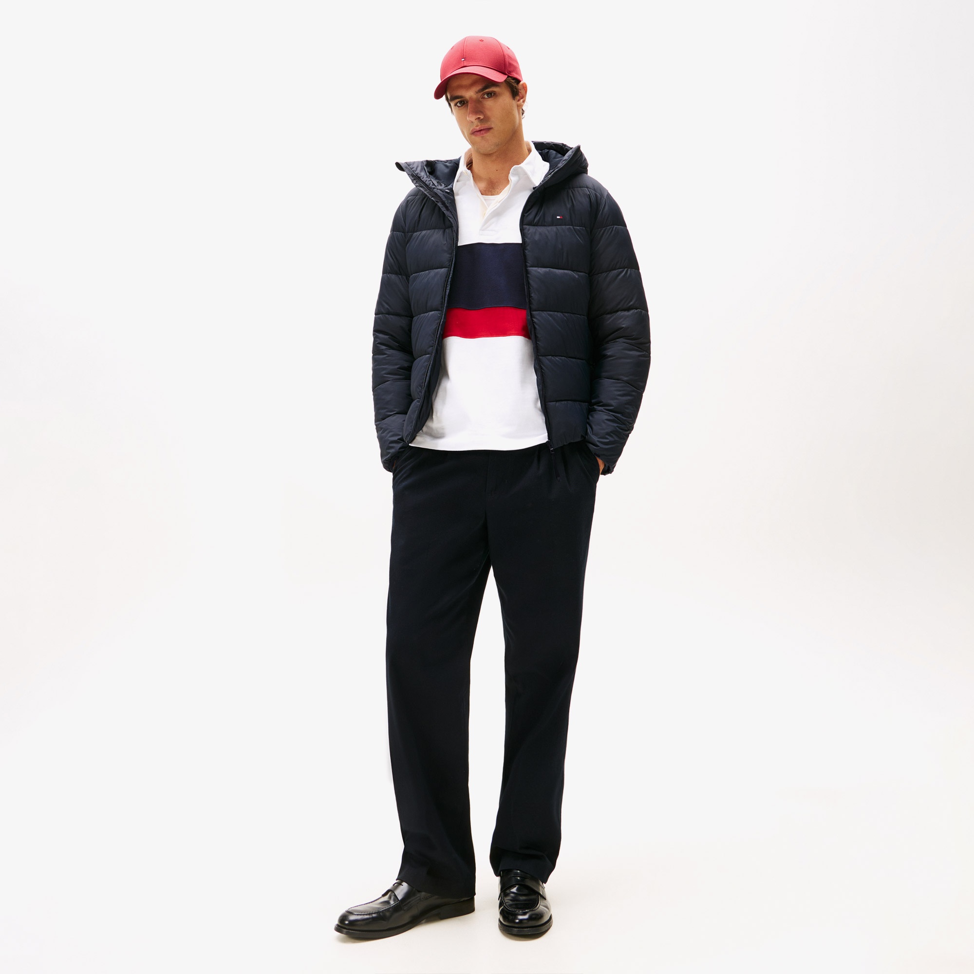 Tommy Hilfiger Mid Weight Erkek Lacivert Puffer Mont