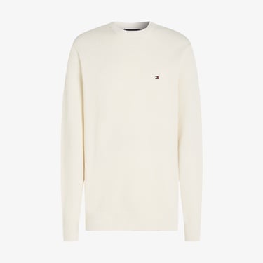  Tommy Hilfiger Essential Structure Yuvarlak Yaka Erkek Beyaz Kazak