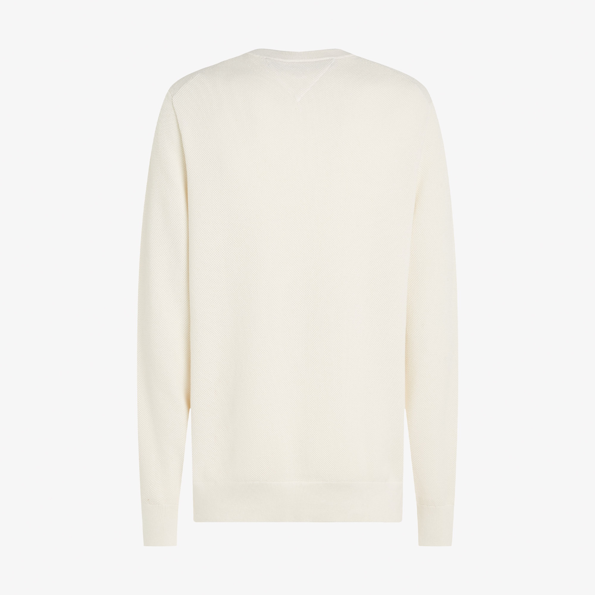 Tommy Hilfiger Essential Structure Yuvarlak Yaka Erkek Beyaz Kazak