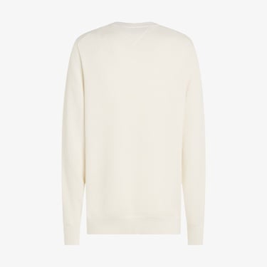  Tommy Hilfiger Essential Structure Yuvarlak Yaka Erkek Beyaz Kazak