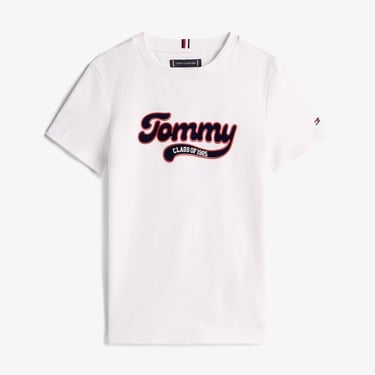  Tommy Hilfiger Varsity Interlock Çocuk Beyaz T-Shirt