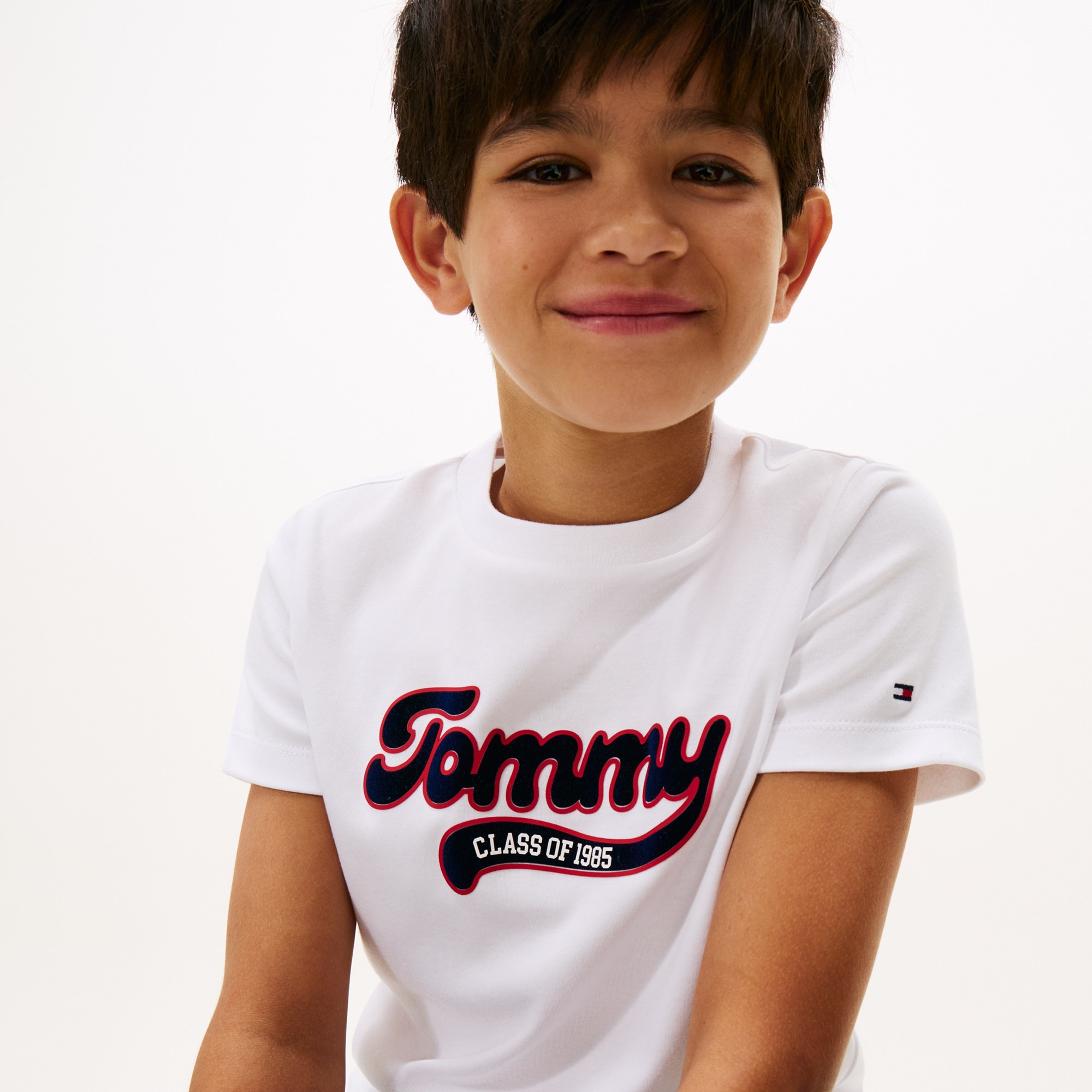 Tommy Hilfiger Varsity Interlock Çocuk Beyaz T-Shirt