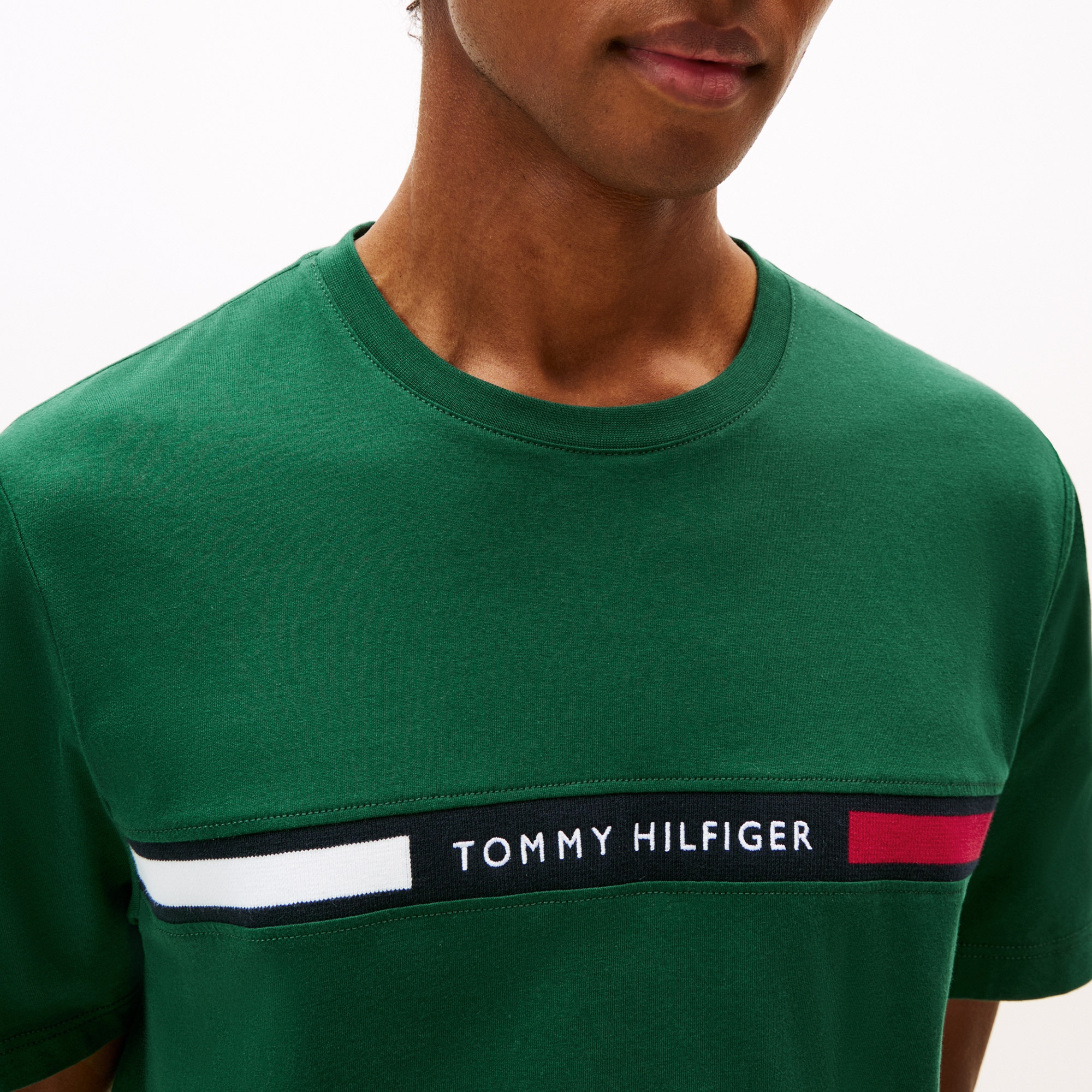 Tommy Hilfiger Chest Insert Erkek Yeşil T-Shirt