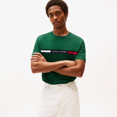  Tommy Hilfiger Chest Insert Erkek Yeşil T-Shirt