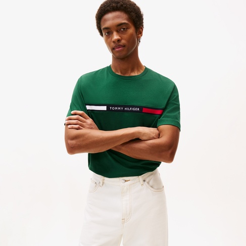  Tommy Hilfiger Chest Insert Erkek Yeşil T-Shirt