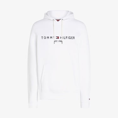 Tommy Hilfiger Logo Erkek Beyaz Hoodie