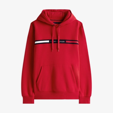  Tommy Hilfiger Chest Insert Erkek Kırmızı Hoodie