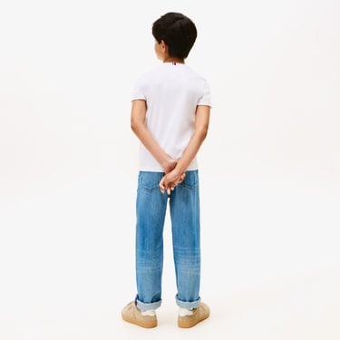  Tommy Hilfiger Varsity Interlock Çocuk Beyaz T-Shirt