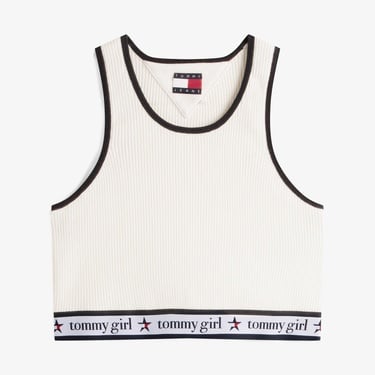  Tommy Hilfiger Knitted Tank Kadın Beyaz T-Shirt