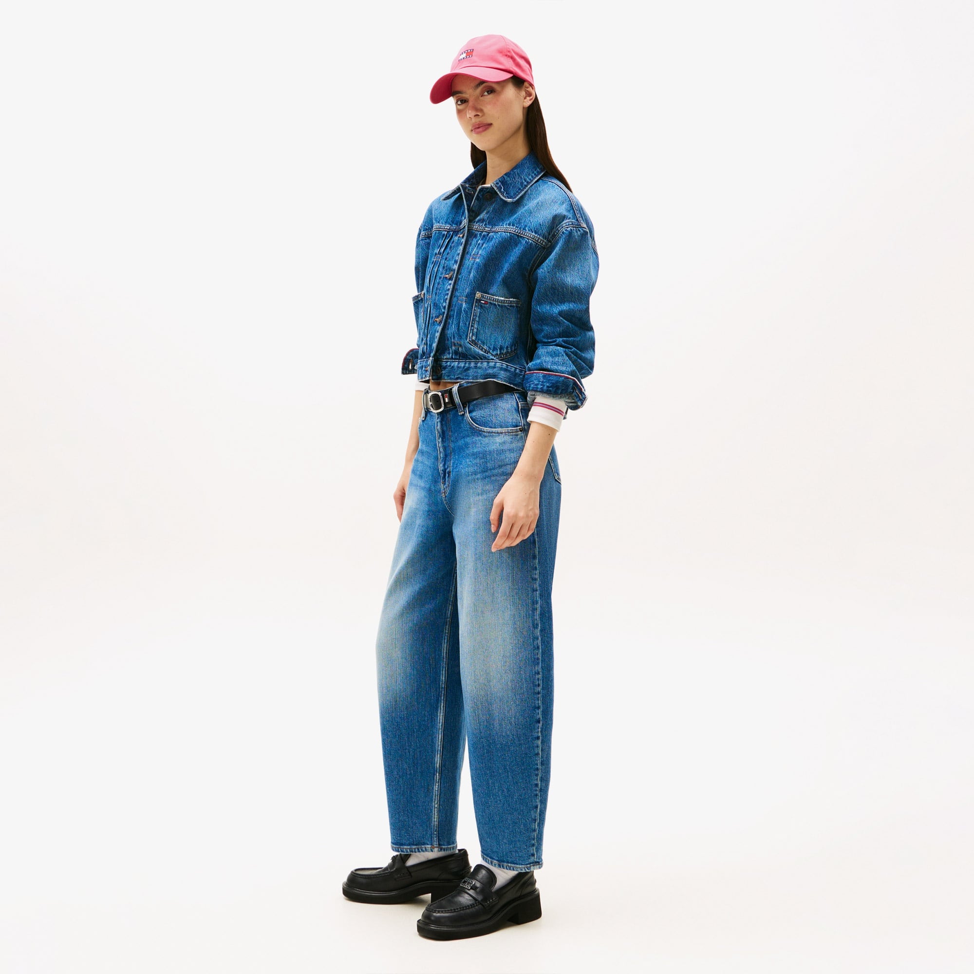 Tommy Hilfiger ie Balloon Bi0134 Kadın Tapered Mavi Jean Pantolon