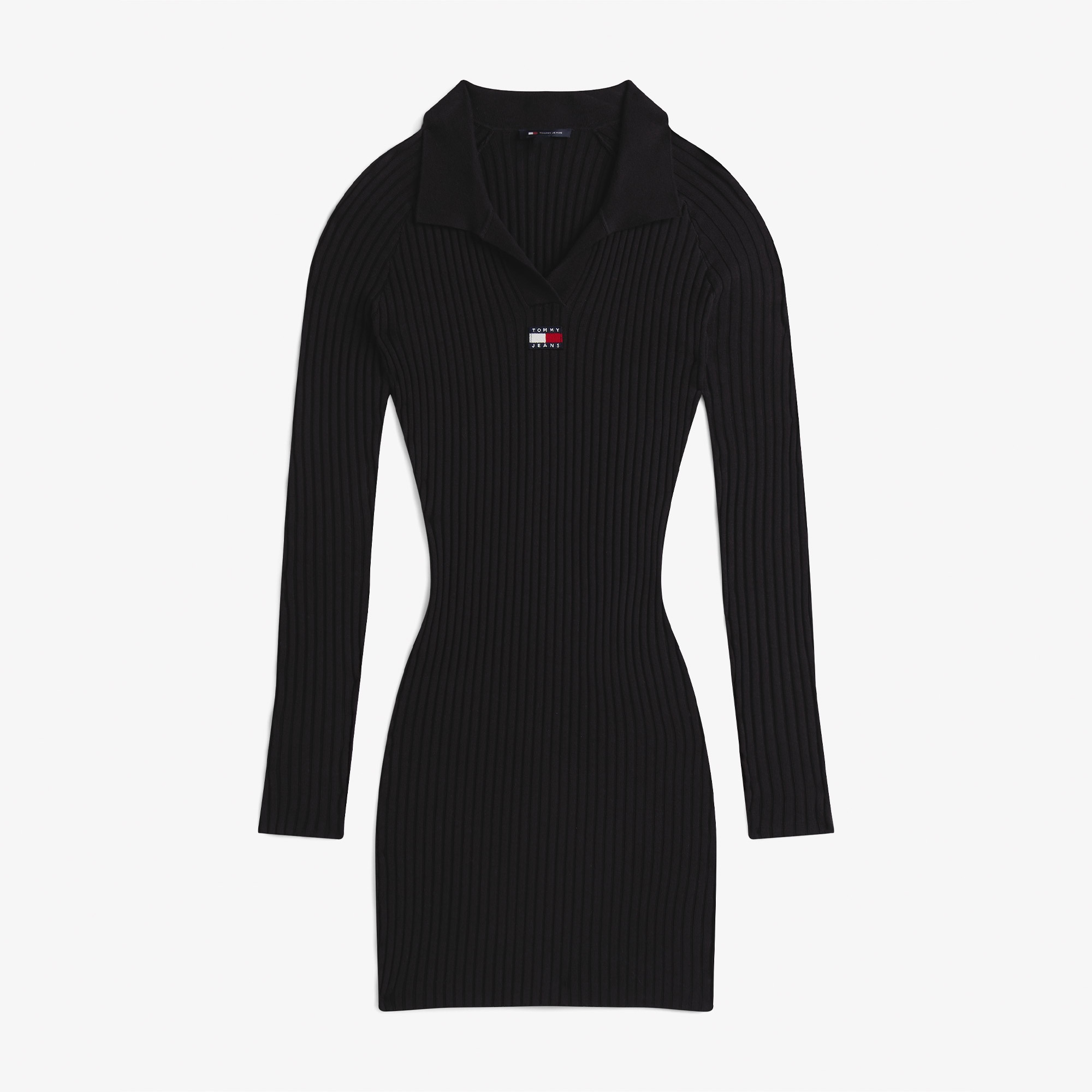 Tommy Jeans Collar Badge Kadın Siyah Elbise