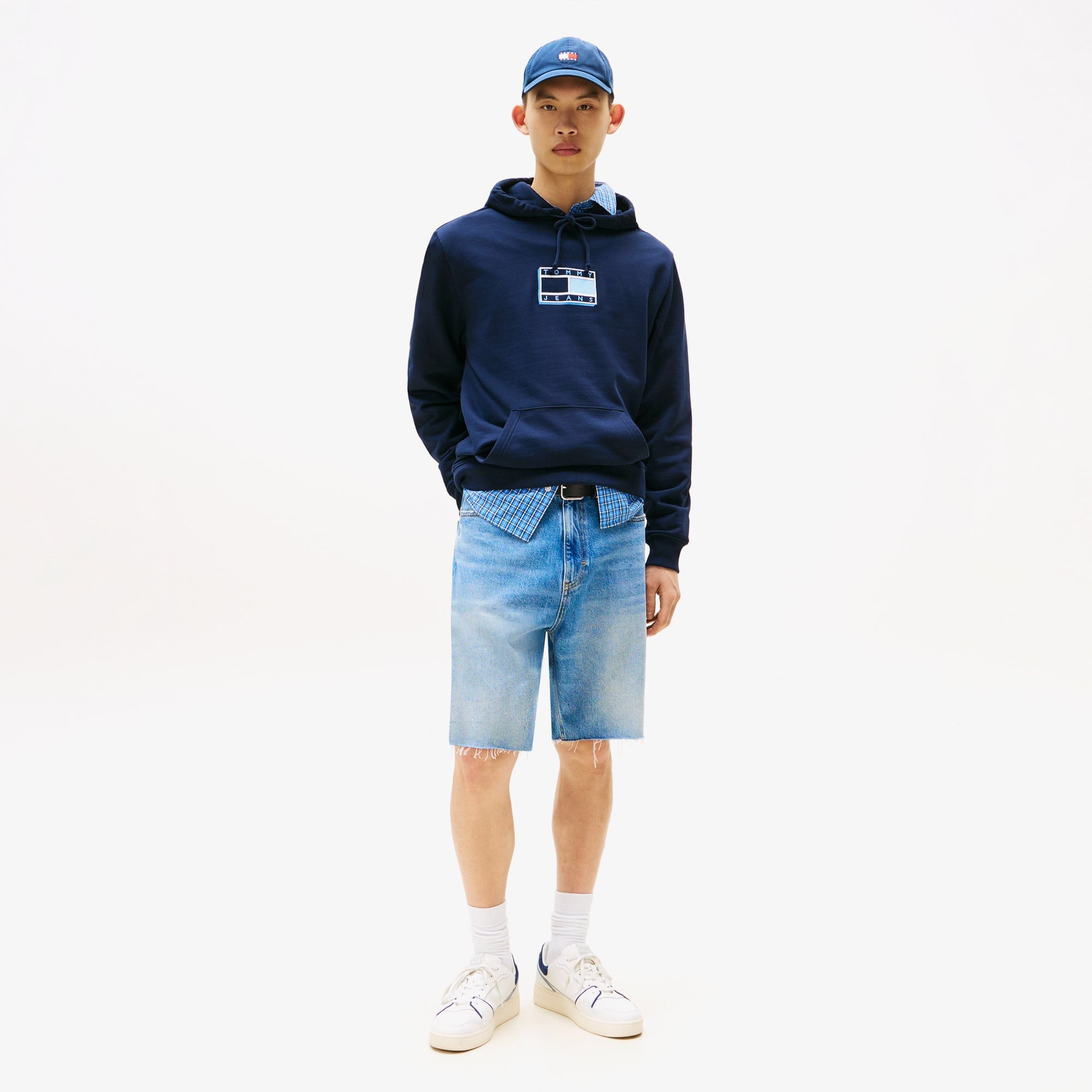 Tommy Jeans Regular Pop Erkek Mavi Hoodie