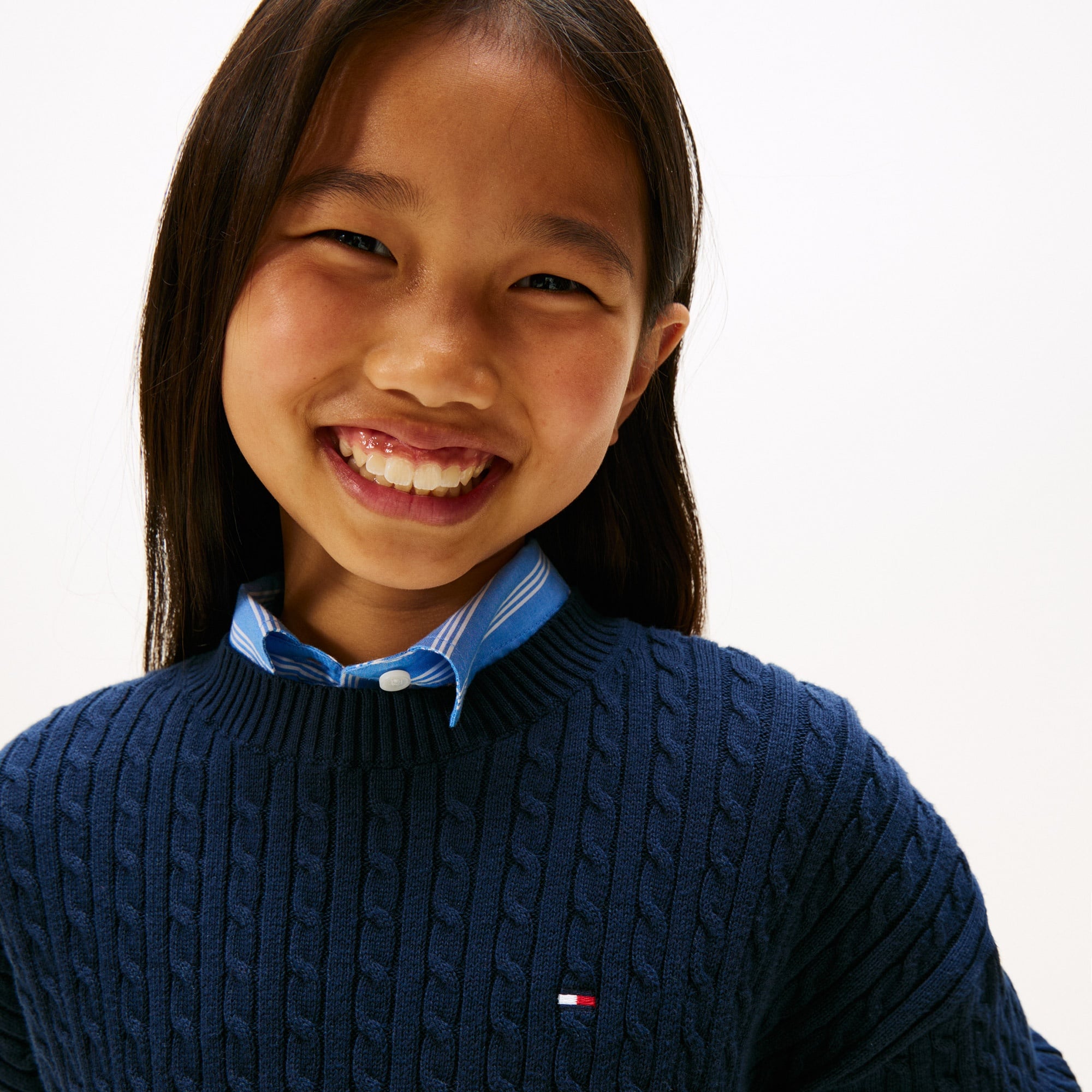 Tommy Hilfiger Cable Çocuk Lacivert Kazak